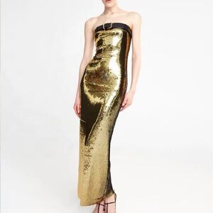 NWOT Gold Sequin Evening Gown